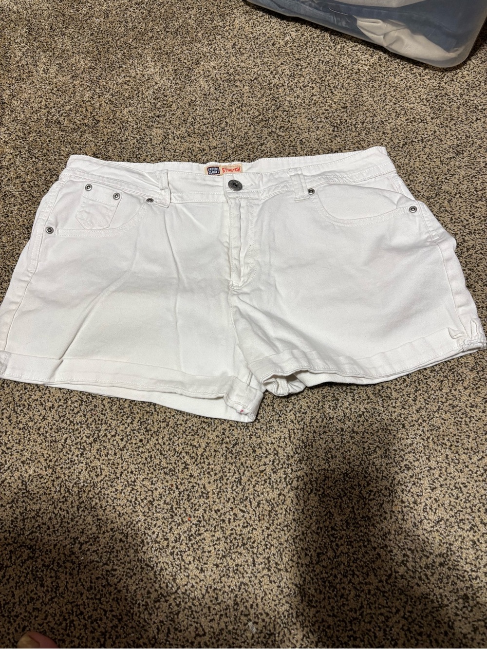 Faded Glory Stretch 14 White Women’s Casual Denim Shorts 34”waist 13”leg width